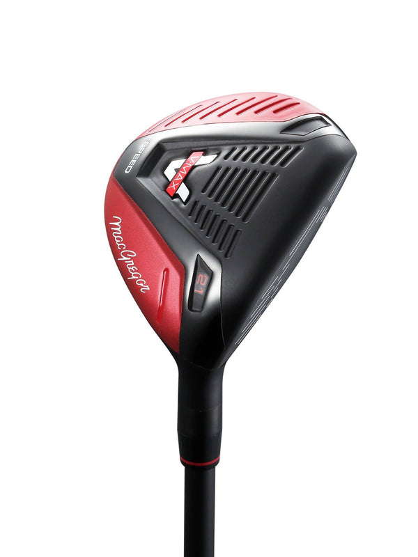 MacGregor V-Max Speed Lightweight Hybrid Regular Flex Golf Club, 18, 21 and 24 Degree, Mens Right Hand, Red - Golf Gift