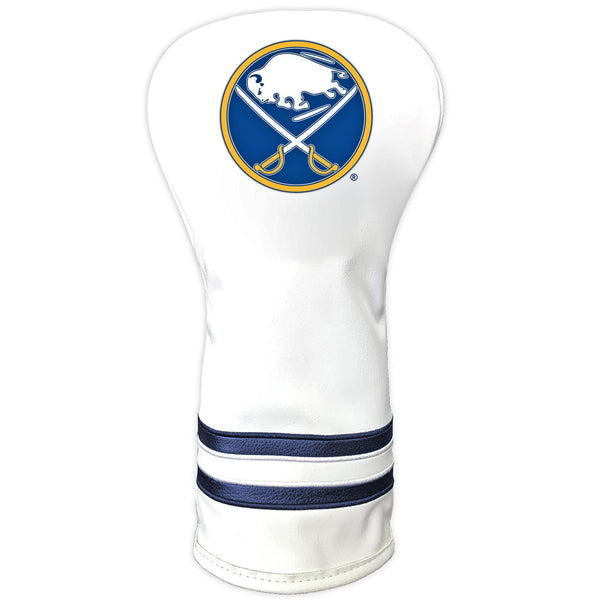 Team Golf NHL Buffalo Sabres White Vintage Driver Head Cover White Vintage Driver Golf Club Headcover, Form Fitting Design, Retro Design - Golf Gift