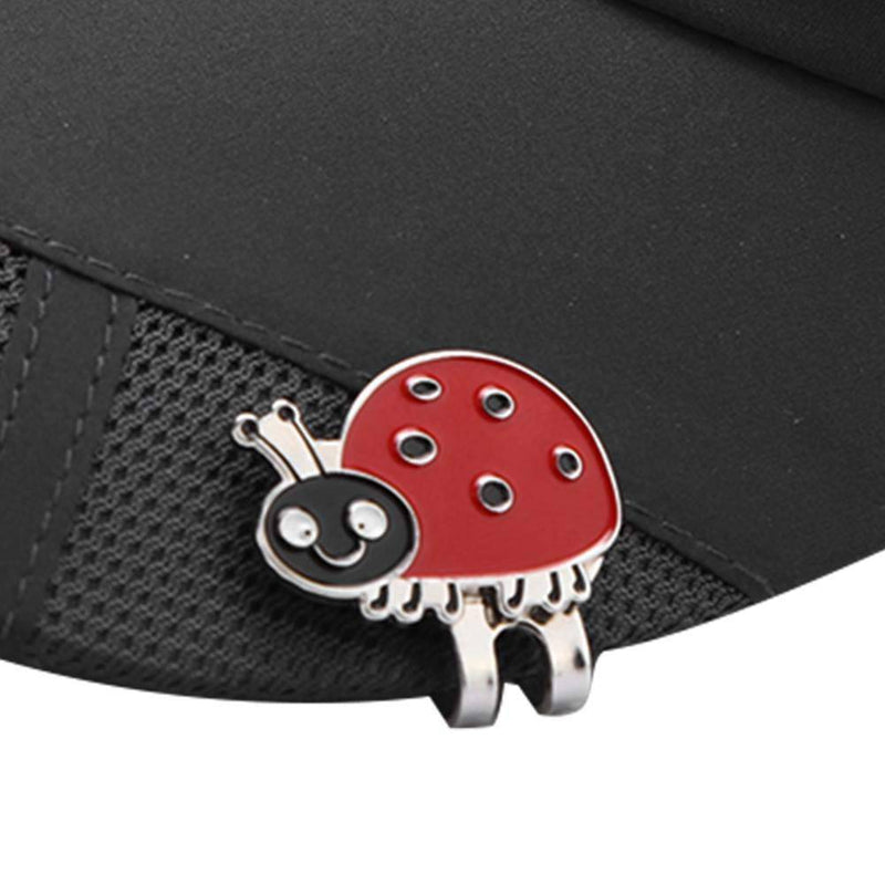 Dwawoo Golf Hat Clip, Animals & Insects Pattern Golf Ball Marker Stainless Steel Golf Cap Clamp(Ladybug) - Golf Gift