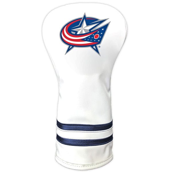 Team Golf NHL Columbus Blue Jackets White Vintage Driver Golf Club Headcover, Form Fitting Design, Retro Design & Superb Quality - Golf Gift