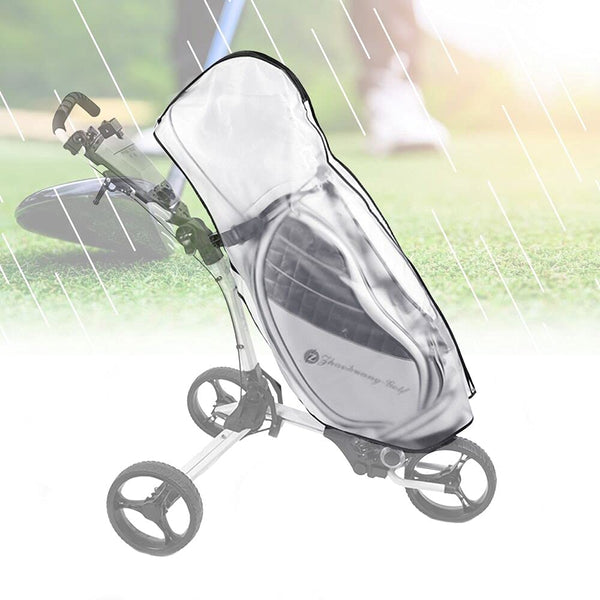 KBNIAN Golf Bag Rain Cover, PVC Trolley Rain cover Rain Hood Waterproof Windproof Translucent PVC Golf Cart Travel Bag Rain Hood Portable Golf Rain Hood for Golf Bags Push Carts - Golf Gift