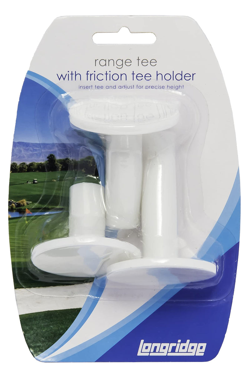 Longridge Rubber Golf Driving Range Tee (Pack of 3) - White - Golf Gift