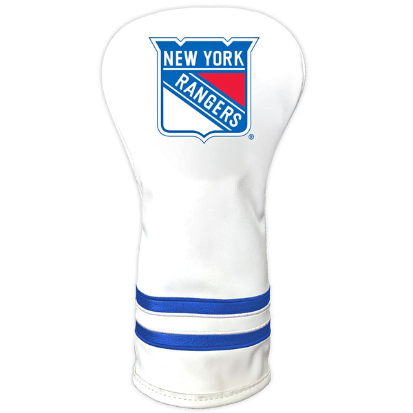 Team Golf NHL New York Rangers White Vintage Driver Head Cover White Vintage Driver Golf Club Headcover, Form Fitting Design, Retro Design - Golf Gift