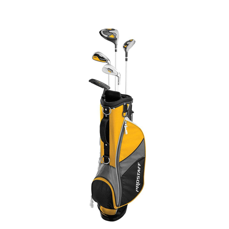 Wilson Golf Pro Staff JGI MD, Junior Club Set for Children/Young People from 8-11 Years, Body Size 127-142 cm, Left-Handed, Graphite, Including Carrybag, Yellow, WGGC91831 - Golf Gift