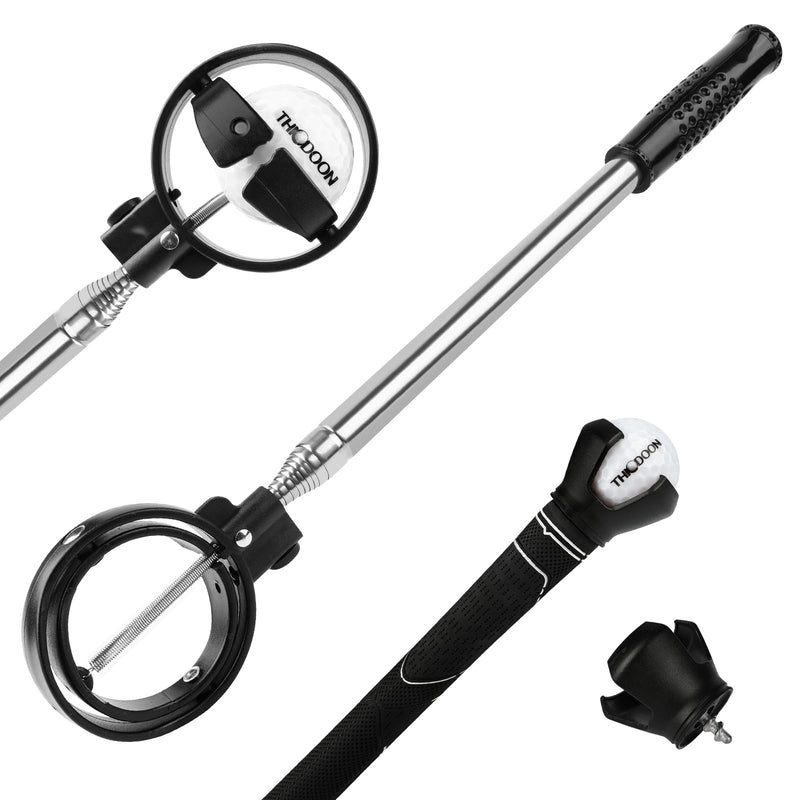 THIODOON Golf Ball Retriever Telescopic for Water with Locking Button 275CM Golf Ball Picker Upper Grabber for End of Putter Retractable Ball Retriever Tool Golf Accessories and Gifts for Men - Golf Gift