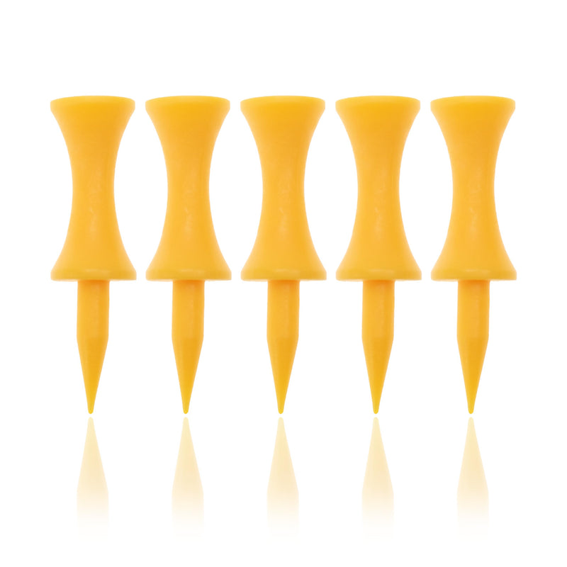 ECADDIE Yellow 45mm Plastic Castle Graduated Golf Tees (25 Pack) - Golf Gift