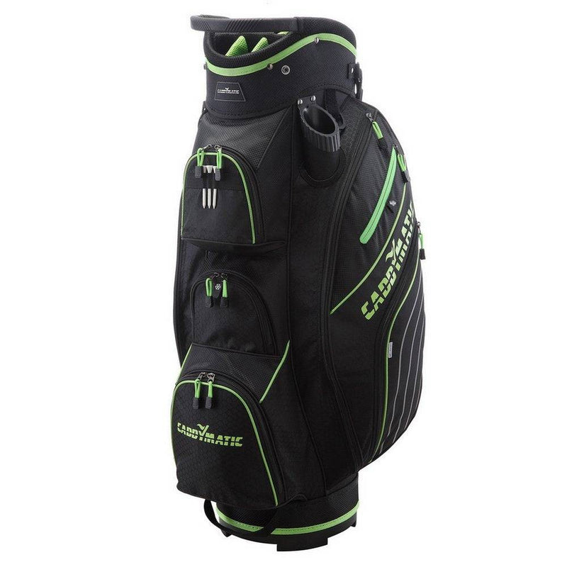 Caddymatic Golf Deluxe 14-Way Trolley Bag (Black/Green) - Golf Gift