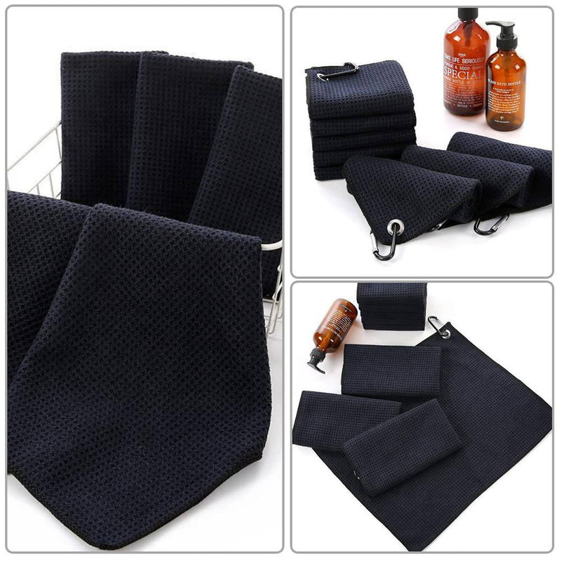 FUBAOLIN 2 Pcs Golf Towels Absorbent Cleaning Towels Multifunction Towels with Carabiner for Golf Bags Fitness Sport Outdoor Yoga… - Golf Gift