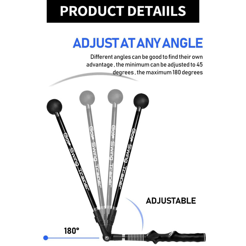 AevQuas Golf Swing Training Aid, Adjustable Golf Swing Trainers Aid Golf Alignment Stick Indoor & Outdoor Foldable Training Aids Swing Trainer Golf Forearm Rotation Training for Beginner Professional - Golf Gift