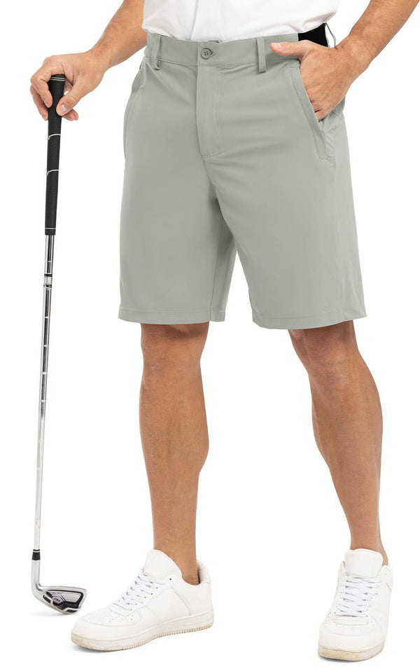 Rdruko Men's Golf Shorts Stretch Dry Fit 9" Lightweight Casual Dress Athletic Shorts with Pockets, Light Gray, 38 - Golf Gift