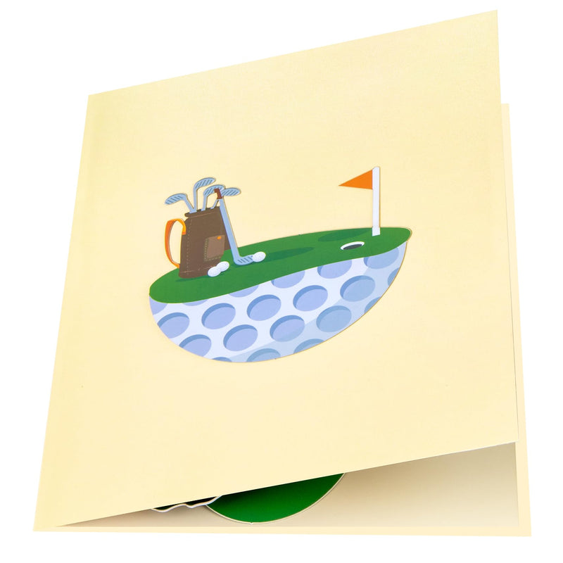 GREETING ART Golf Pop Up Card,Golf Greeting Card 3D Birthday Card For Golfers Golf Gift For Men Pop Up Golf Retirement Golf Card,Father's Day Card for Dad Male - Golf Gift