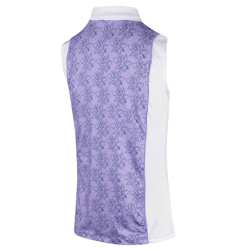 Island GREEN Womens Freesia Print Polo Shirt - Lavender/White - M - Golf Gift