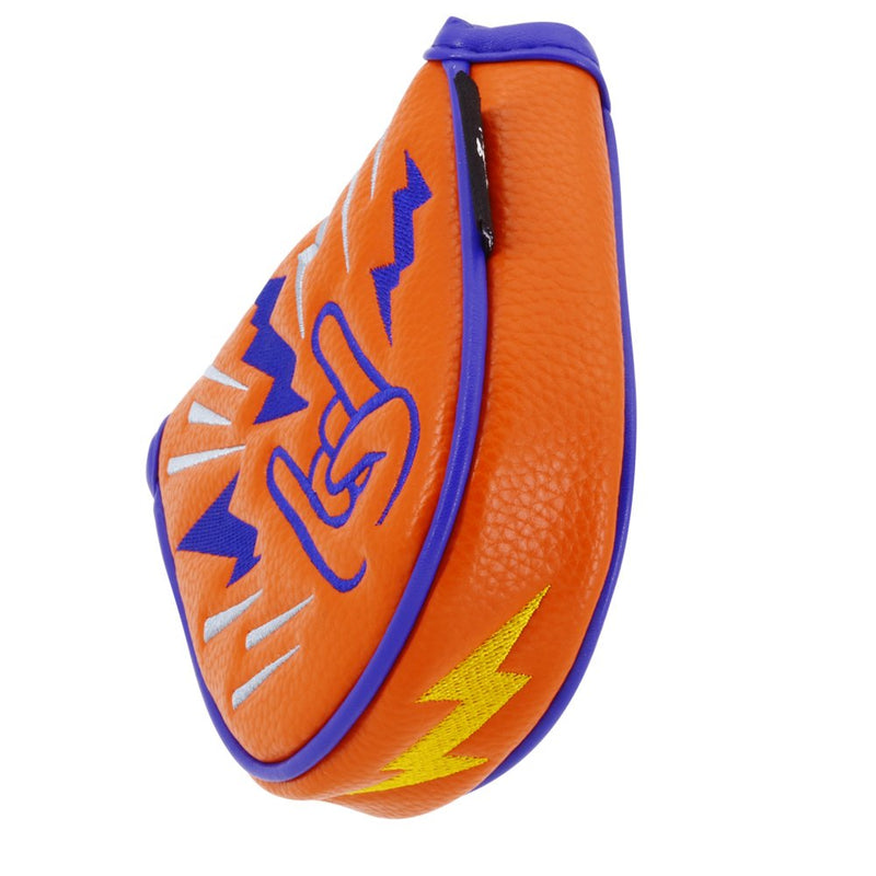 BIG TEETH Golf Mallet Putter Head Cover for Centre Shaft Club Headcover Protector With Magnetic Closure Hip-pop Pattern Orange - Golf Gift