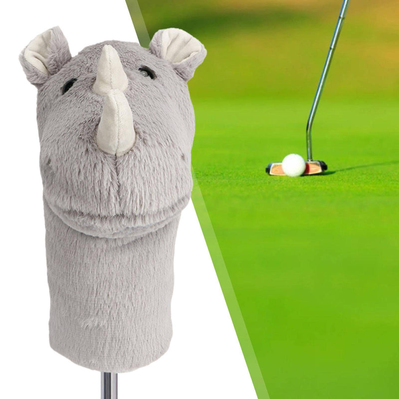 Baoblaze Golf Club Head Cover for Driver Driver Headcover Funny Animal Guard Cartoon Rhino Golf Accessories Golf Wood Cover - Golf Gift