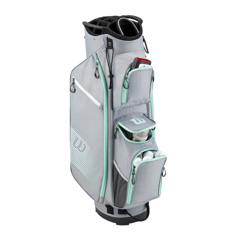 Wilson Staff Golf Bag, Pro Staff Cart Bag, Trolley Bag for up to 14 Clubs, Jade (Grey/White), One Size - Golf Gift