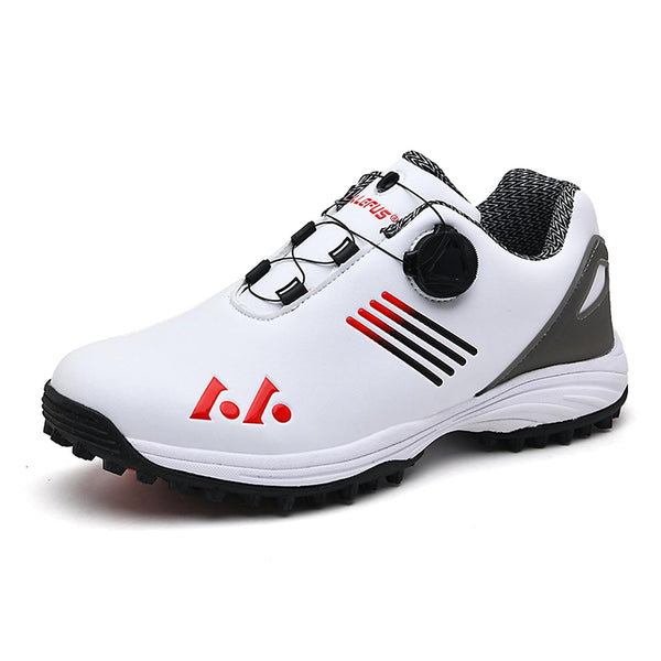 Men's Waterproof Lightweight Rotary Button Golf Shoes,red,9UK - Golf Gift