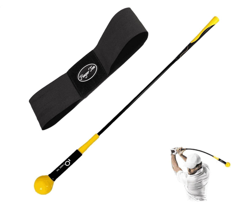 Golf Swing Trainer Aid Correction for Strength Grip with Swing Trainer Armband 48 Inch in Yellow, Golf Warm-Up Stick for Men Women Indoor Outdoor Tempo Flexibility Perfect for Swing (40 Inch) - Golf Gift