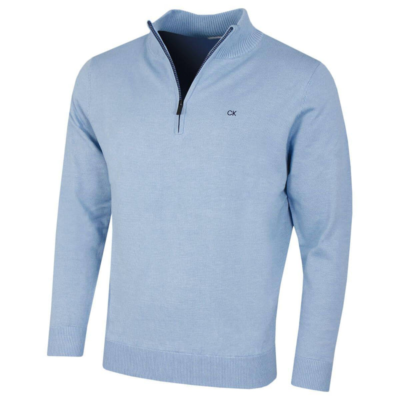 Calvin Klein Mens Campus 1/2 Zip Sweater - Blue/Navy - XL - Golf Gift