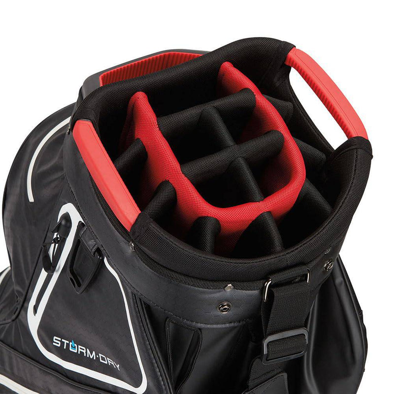 TaylorMade 2023 StormDry Cart Bag (Black/White/Red) - Golf Gift