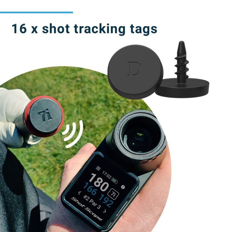 Shot Scope PRO LX+ Laser Rangefinder with Performance Tracking (Blue) - F/M/B green and hazard distances - 100+ statistics including Strokes Gained - Golf Gift