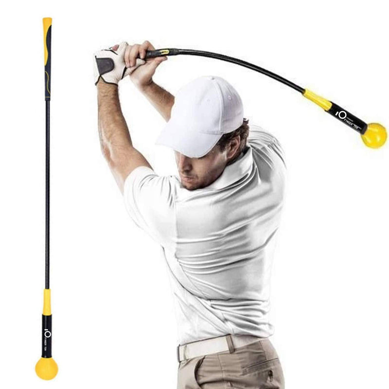 Golf Swing Trainer Aid Correction for Strength Grip with Swing Trainer Armband 48 Inch in Yellow, Golf Warm-Up Stick for Men Women Indoor Outdoor Tempo Flexibility Perfect for Swing (40 Inch) - Golf Gift