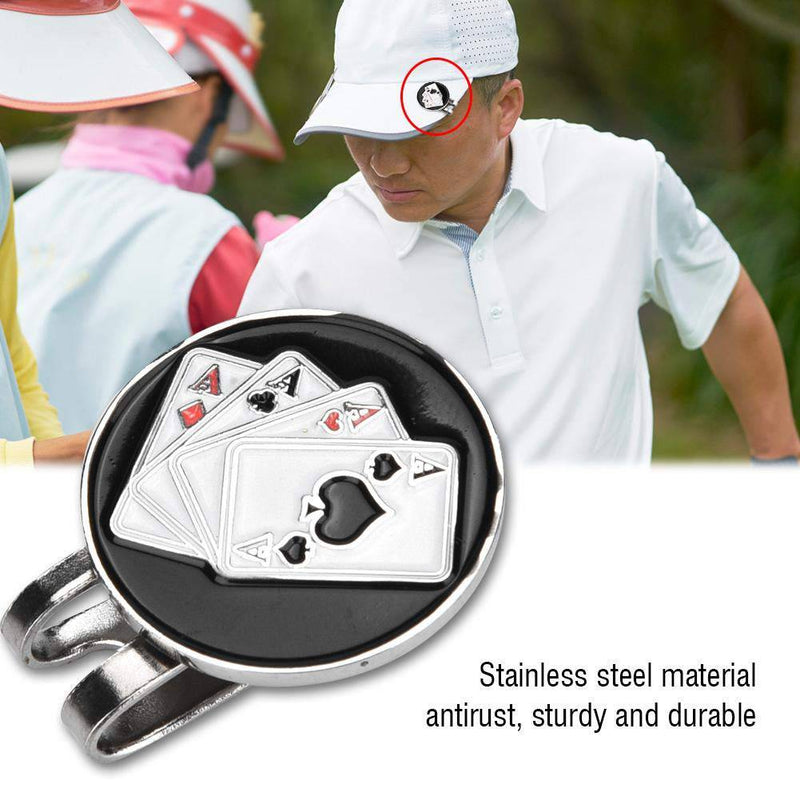 Golf Hat Clip, Poker Shape Metal Golf Mini Magnetic Ball Marker Golfer Hat Visor Clip Accessory - Golf Gift