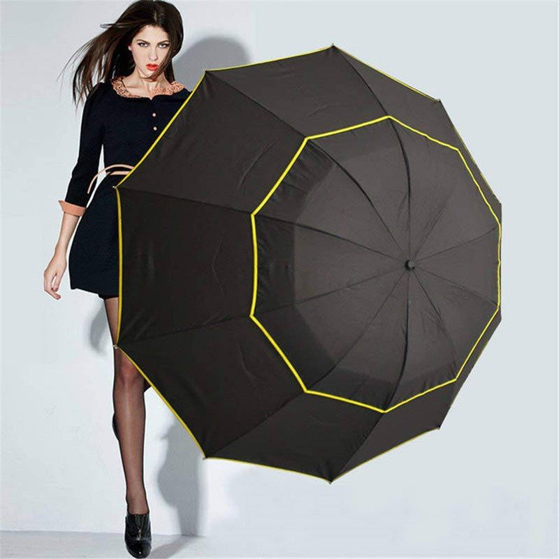 Kalolary 62 Inch Extra Oversize Large Compact Golf Umbrella，Double Canopy Vented Windproof Waterproof Stick Umbrellas for women & men - Golf Gift