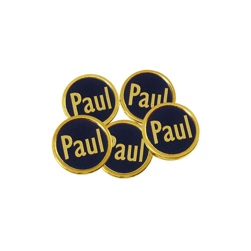 Personalised Flat Golf Ball Markers (Gold Coloured, Gold on Black) - Golf Gift