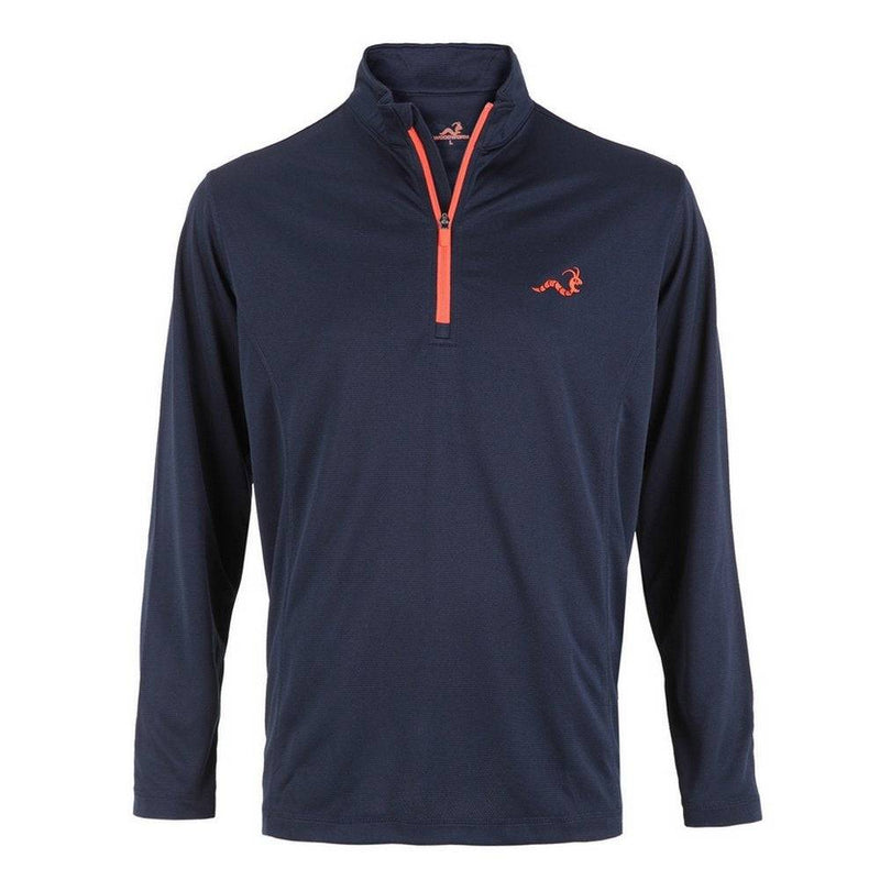 Woodworm Golf Mens 1/4 Zip Pullover/Sweater/Jumper Navy Blue/Red 3XL - Golf Gift