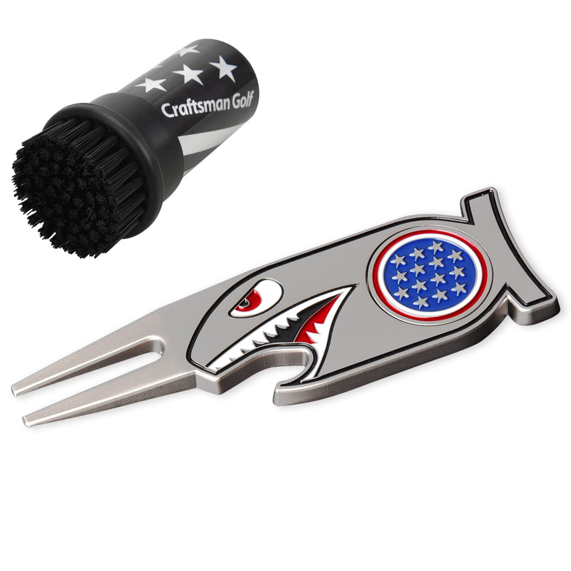 Craftsman Golf Shark Cool 4-in-1 Golf Divot Repair Tool Also Bottle Opener - Golf Gift