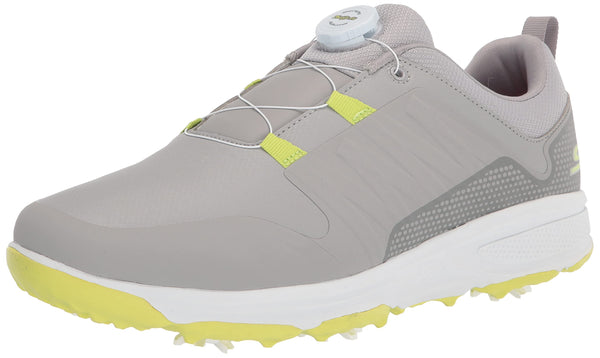 Skechers Men's Torque Twist Waterproof Golf Shoe, Gray/Yellow, 10 - Golf Gift