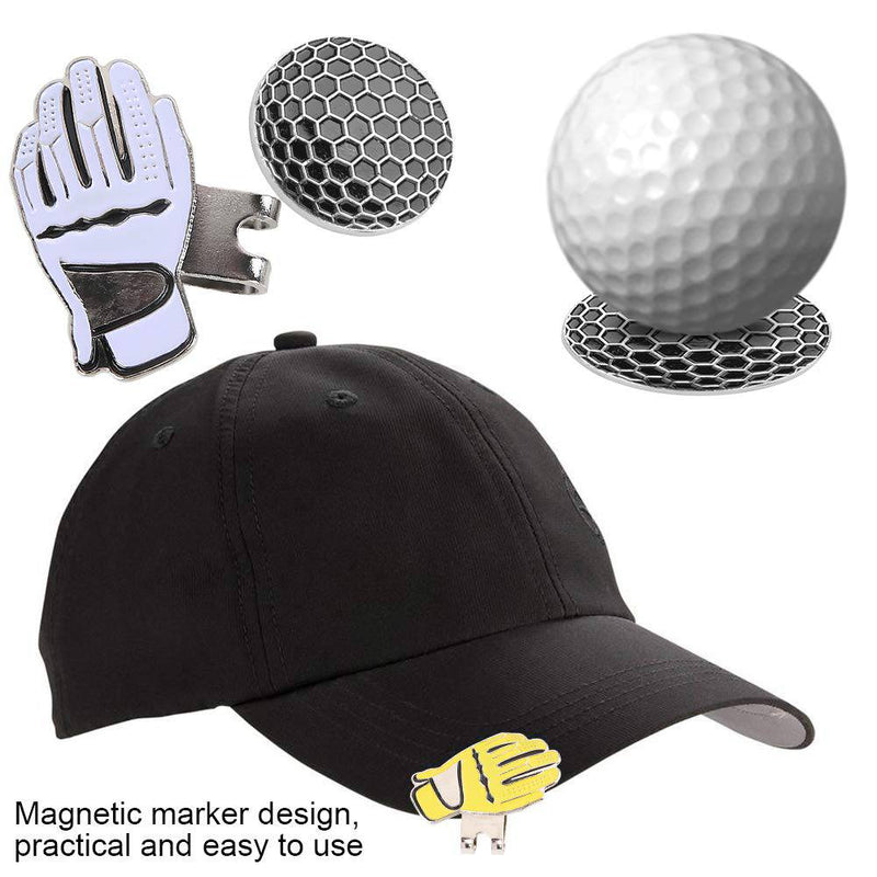 VGEBY Golf Clip Marker, Golf Hat Cap Clip with Magnetic Ball Marker Golf Ball Marker (Black + White) Golf - Golf Gift