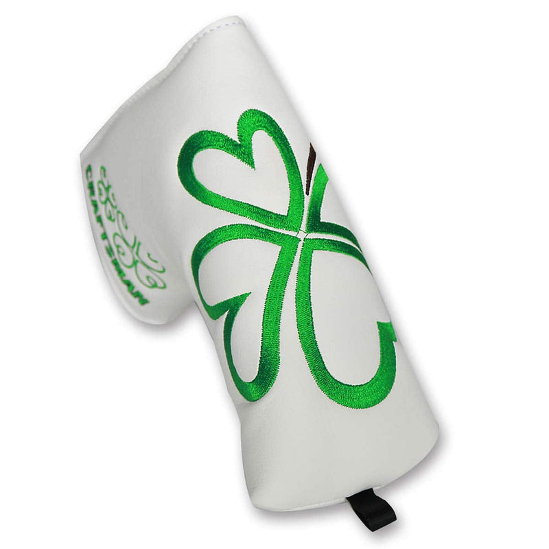 Craftsman Golf Clover/Shamrock White Putter Cover Headcover For Scotty Cameron Taylormade Odyssey Blade - Golf Gift