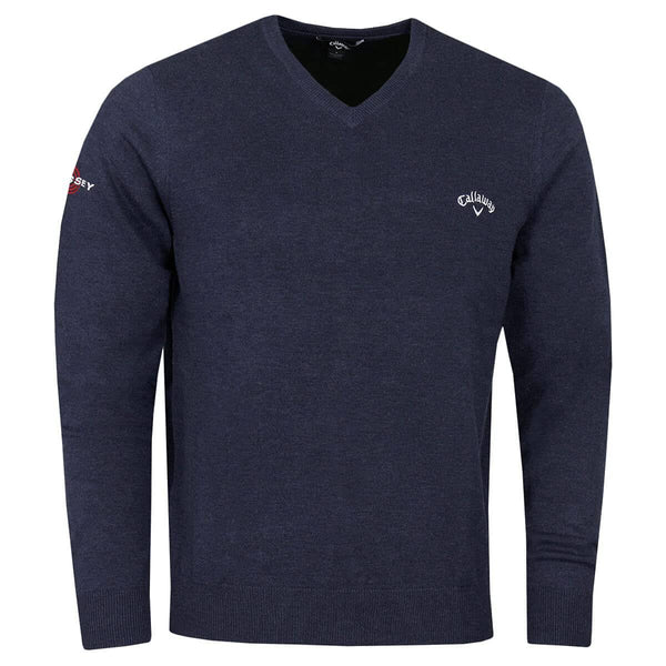 Callaway Golf Mens Odyssey LS V-Neck Sweater - Navy Heather - L - Golf Gift