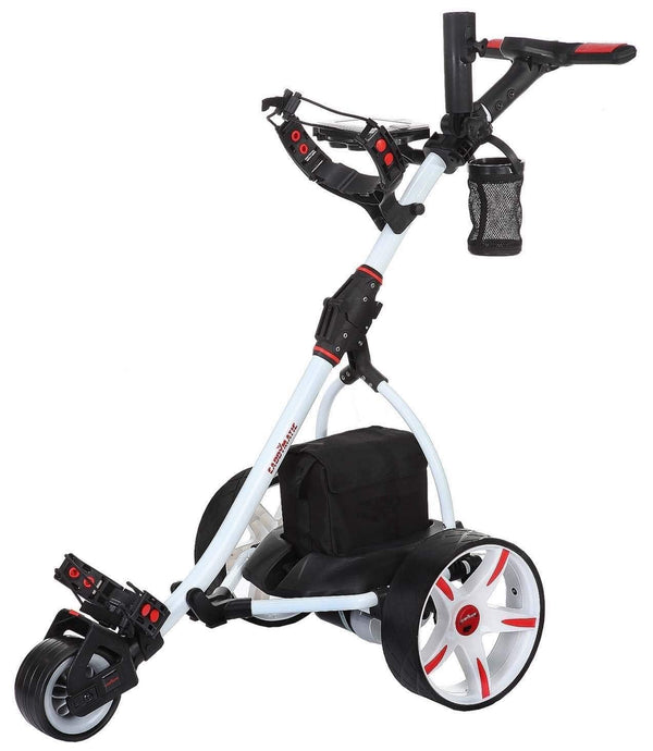 Caddymatic V2 Electric Golf Trolley/Cart With 18 Hole Standard battery With Auto-Distance Functionality White - Golf Gift