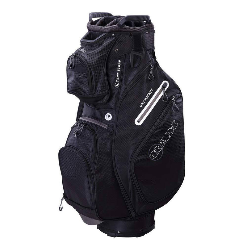 Ram Golf FX Deluxe Golf Trolley Bag with 14 Way Full Length Dividers Black/Grey - Golf Gift