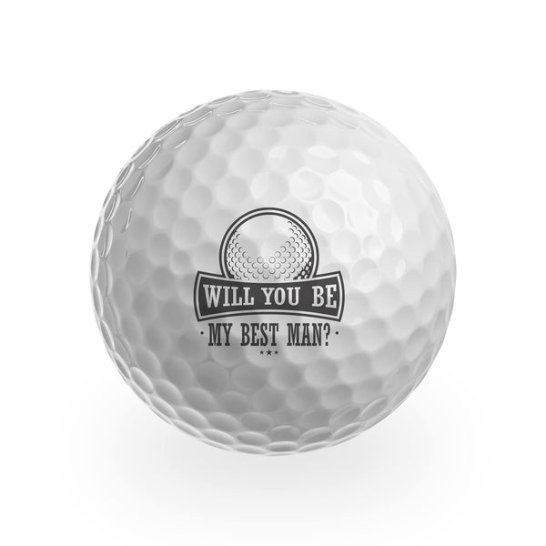 DV DESIGN 3 x Golf Balls - Will You Be My Best Man? Groomsman Reveal Golfing Golfer Fan Sport Wedding Marriage Groomsmen Friend Men Gift #GB0036 - Golf Gift