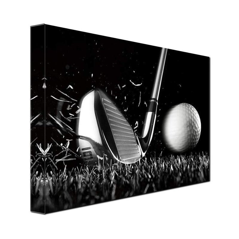 Canvas Print Black and White Golf Poster Wall Art Picture Golf Ball Sport Canvas Painting for Gym Living Room Wall Decor Frame Canvas - Golf Gift