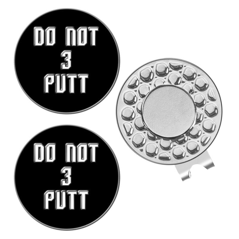 AMRTA Magnetic Golf Ball Marker Hat Clip 1pcs with 2pcs Ball Markers Golf Ball Markers Personalised for Putting Coin Golf Gifts Golfer (3 Putt Black) - Golf Gift