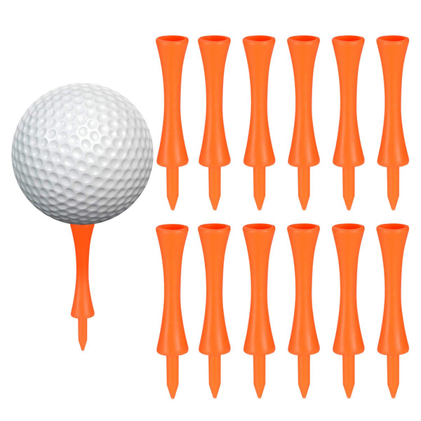 Zocipro 100Pcs 70mm Plastic Golf Tees, Durable Castle Golf Tees, Suitable for Golf Driver, Golf Practice Mats and Golf Plastic Balls (Orange) - Golf Gift