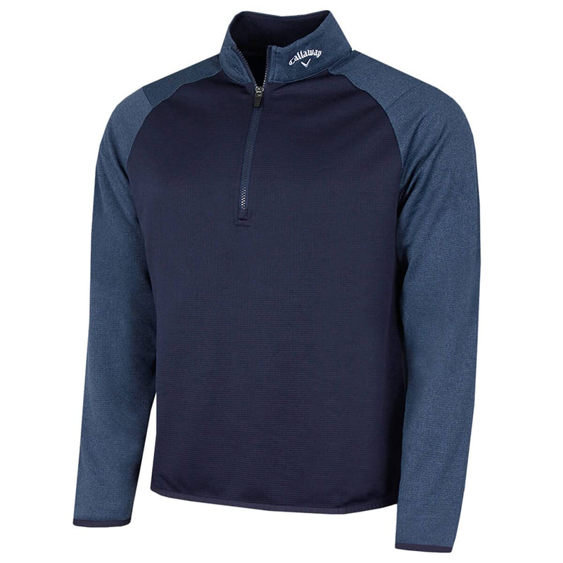 Callaway Golf Mens Long Sleeve 1/4 Zip Waffle Sweater - Peacoat - L - Golf Gift