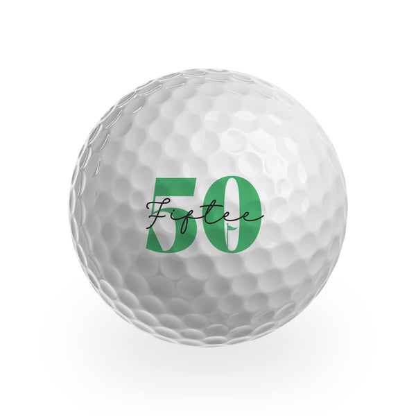 DV DESIGN 3 x Golf Balls - Fifty Fiftee 50 50th Birthday Joke Funny Golfing Club Sport Husband Groom Best Man Dad Brother Friend Men Boys Gift #GB0004 - Golf Gift