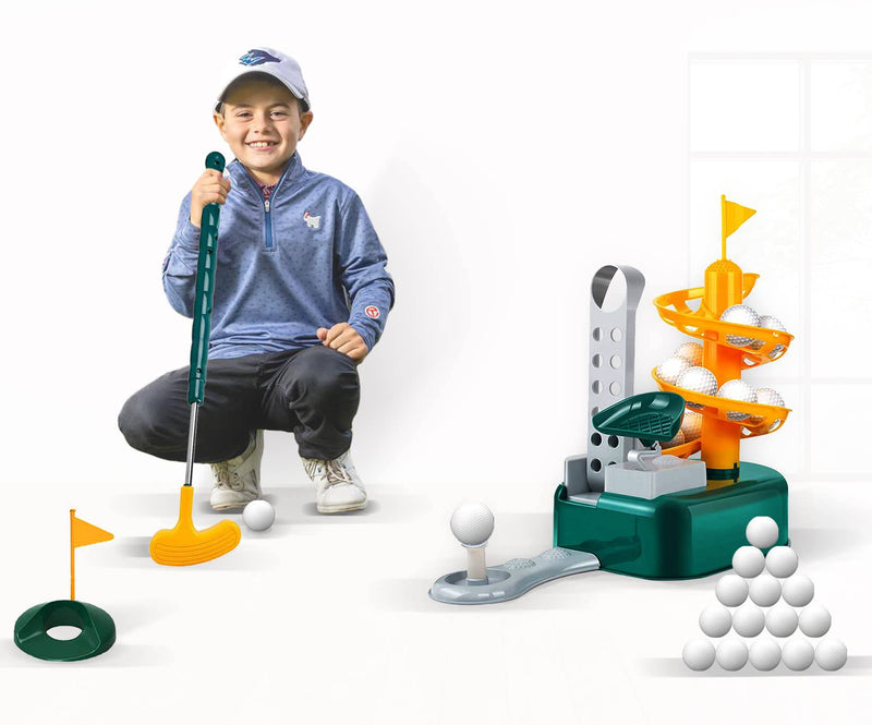 Coo11 Kids Golf toys Set, Kids golf clubs Outdoor Toys Training Golf Balls & Clubs Equipment, Garden Games Golf Gifts Toys Gadgets Club Head, Kids golf Training or 3 4 5 6 7 8 Years - Golf Gift