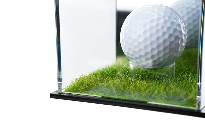 2 Pack Acrylic Golf Ball Case for Display, UV Protected Golf Ball Display Cube, Display Holder for Autographed Baseball, Tennis Ball, Golf Ball, Billiard Ball, Memorabilia Display Cases - Golf Gift