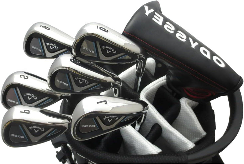 Mens Callaway Complete Golf Set - Driver, Fairway Wood, Hybrid, Irons, Putter Clubs Deluxe Bag Regular Flex - Golf Gift