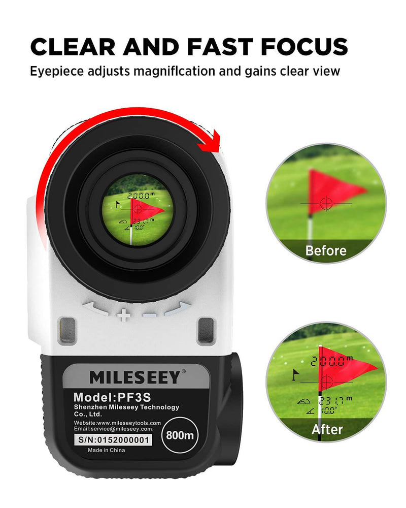 MiLESEEY Golf Range Finder 875 Yds with Slope Switch, Flag Lock & Vibration, Tripod Mount, 2’’LCD Display Screen, ±0.55Yd Accuracy,Tournament Legal Range finder Golf, Continuous Scan - Golf Gift