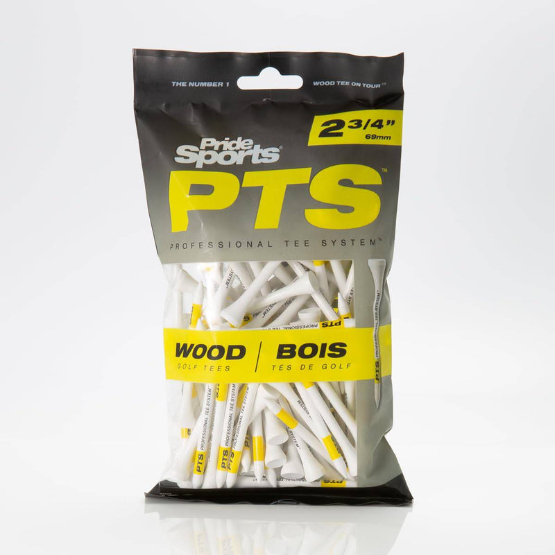 PTS Unisex Golf Wooden Tees 2 3 4 bag of 100 Tees, 100, Tees UK - Golf Gift