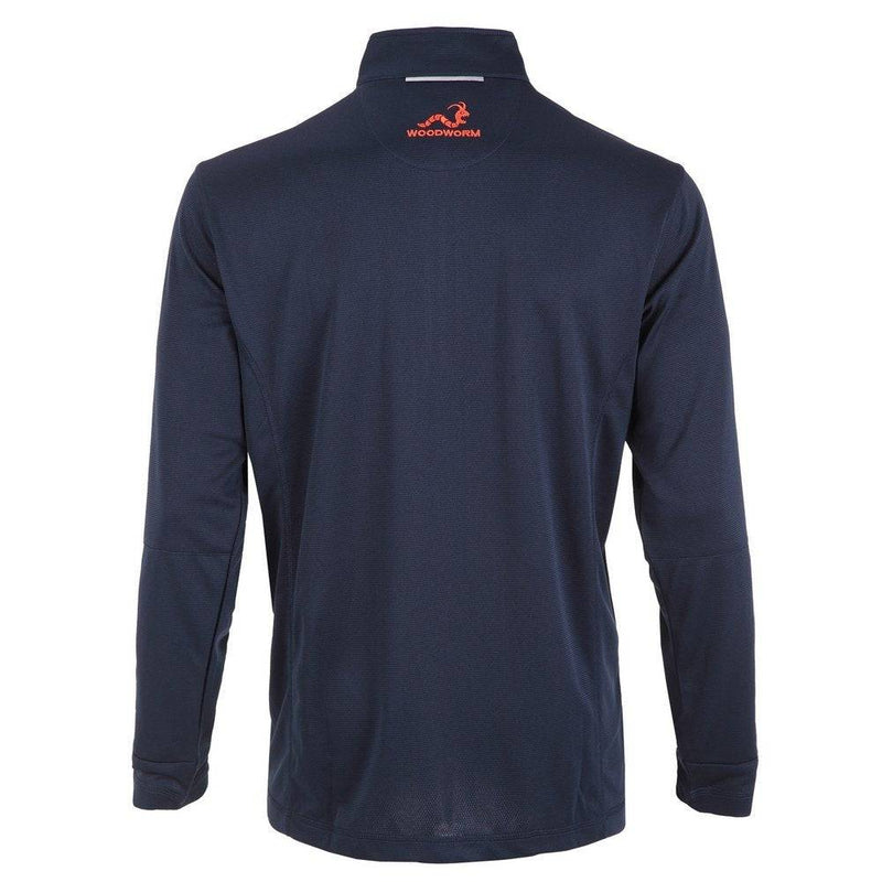 Woodworm Golf Mens 1/4 Zip Pullover/Sweater/Jumper Navy Blue/Red 3XL - Golf Gift