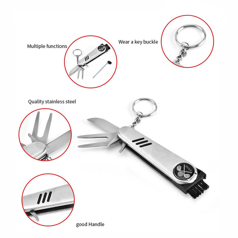 CVNRCLP Golf Multi Tool - Versatile Silver Golf Accessory for Every Golfer’s Needs - Golf Gift