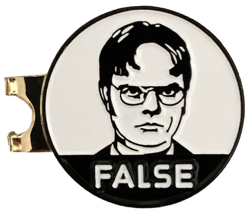 Balanced Co. Dwight Schrute Golf Hat Clip with Enamel Magnetic Ball Marker (False) - Golf Gift